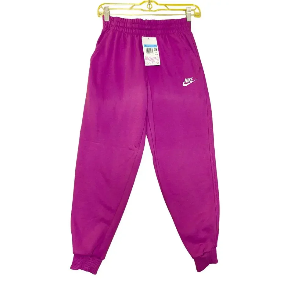 NWT - Nike - Girls Fleece Joggers - Hot Fuchsia - Size Med.